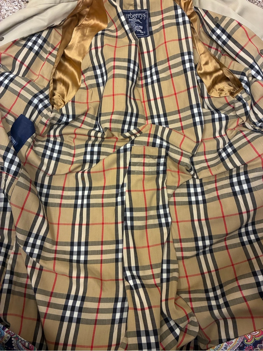 Burberry England VTG Novacheck Classic Double Breasted Belted Trench Coat Unisex - Picture 13 of 16